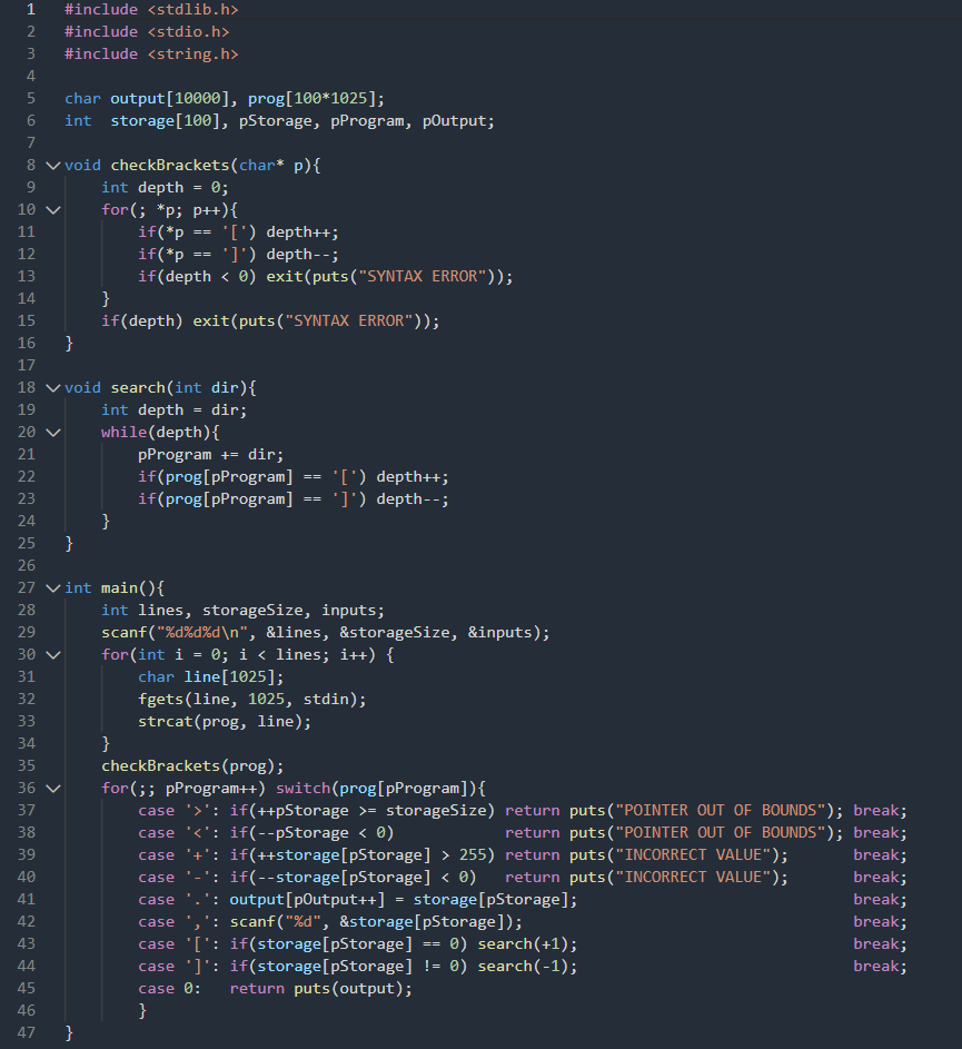 Autre solution du Brainfuck