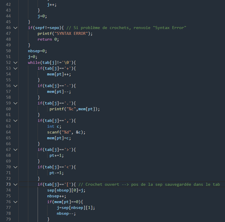 Résolution du Brainfuck
