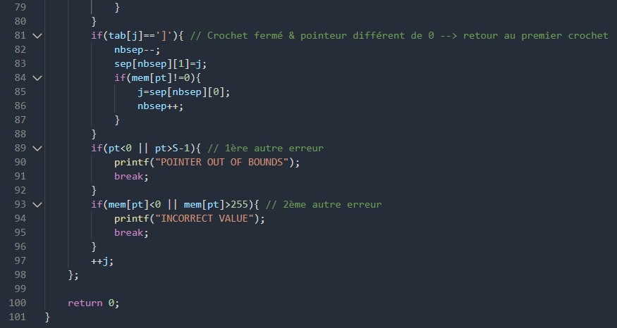 Résolution du Brainfuck