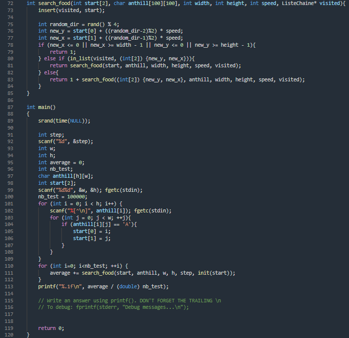 Autre solution du Markov Ants